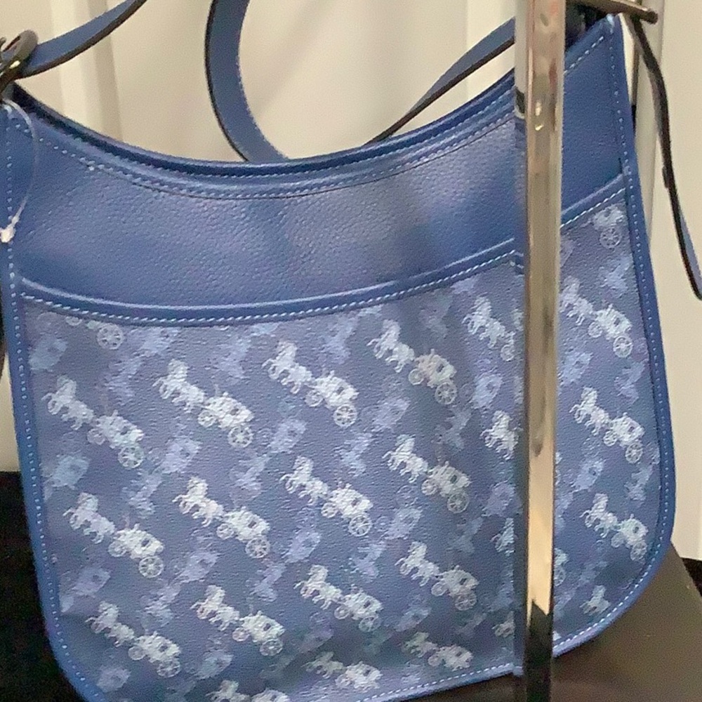 Brand New Blue Coach Emery Crossbody W/ Horse And Carriage Print (MSRP $395) - Picture 5 of 7